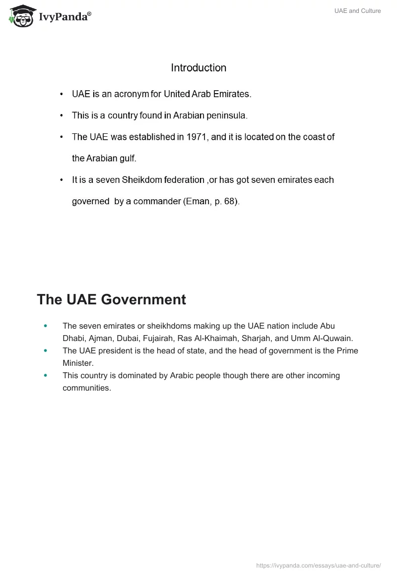 UAE and Culture. Page 2