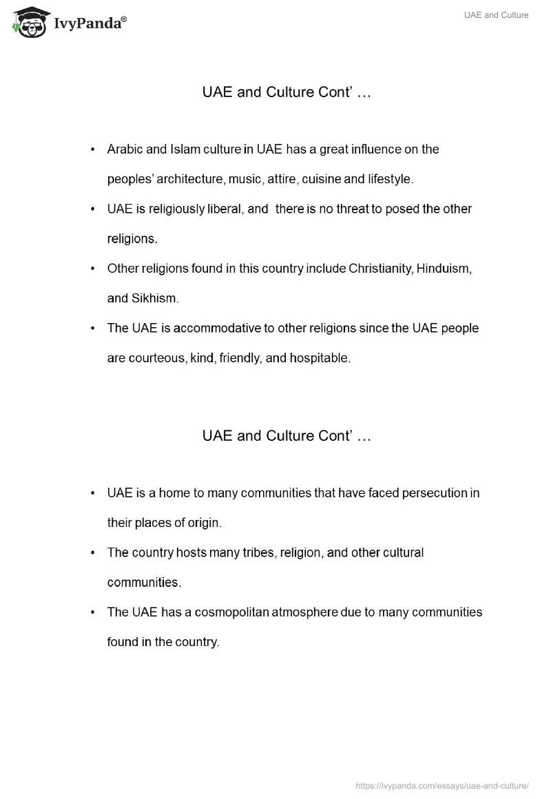 UAE and Culture. Page 5