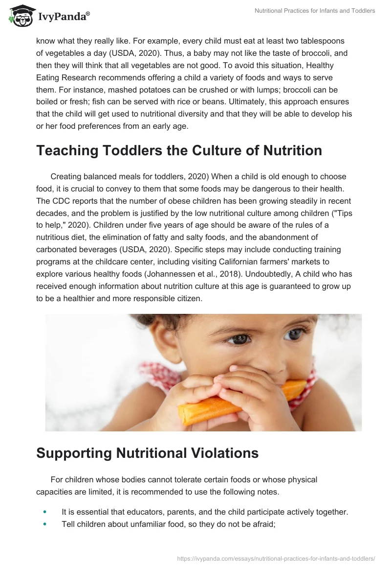 Nutritional Practices for Infants and Toddlers. Page 3