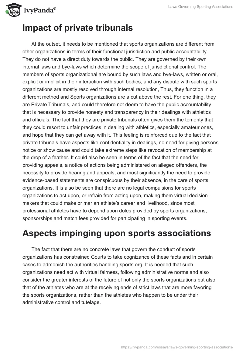 Laws Governing Sporting Associations. Page 2