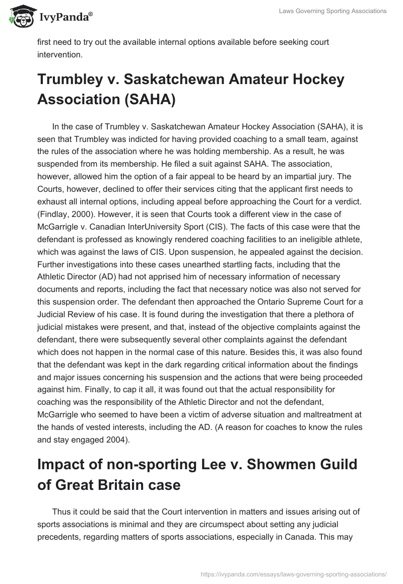 Laws Governing Sporting Associations. Page 5