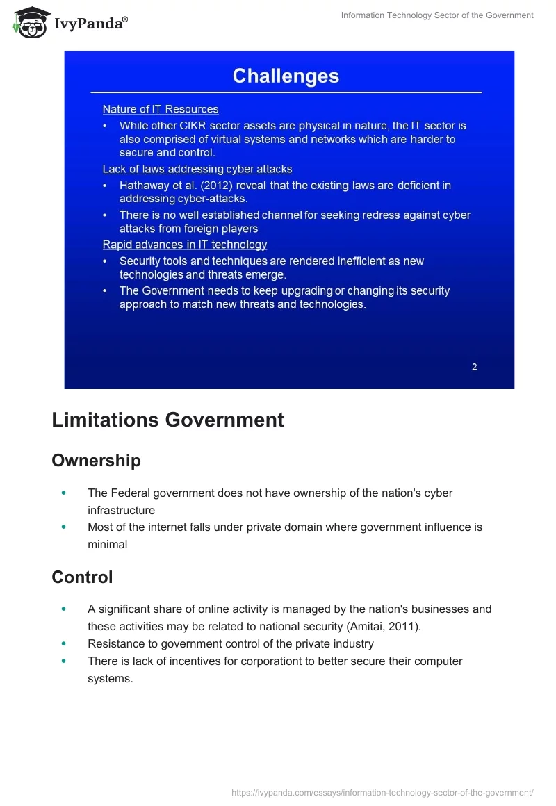 Information Technology Sector of the Government. Page 2