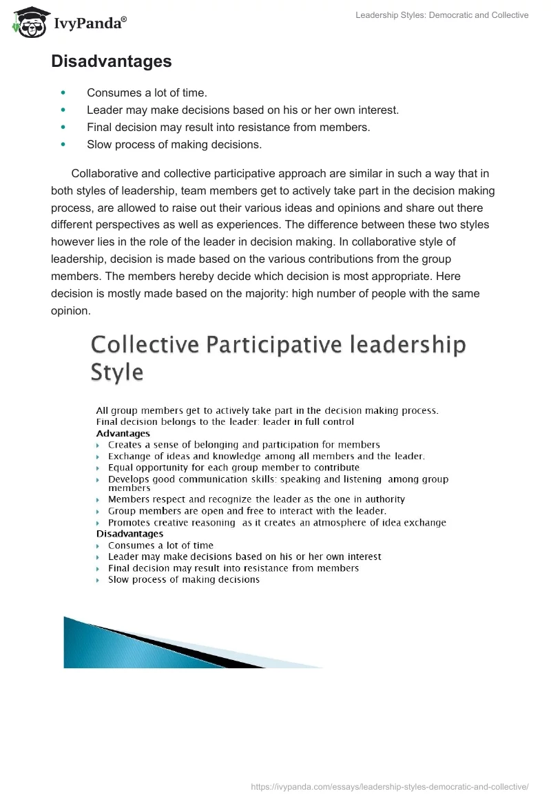 Leadership Styles: Democratic and Collective. Page 3