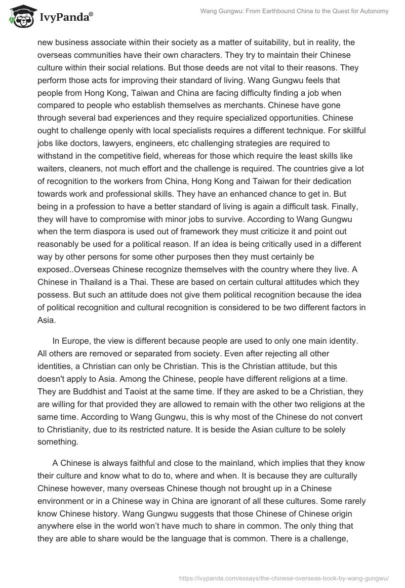 Wang Gungwu: From Earthbound China to the Quest for Autonomy. Page 2
