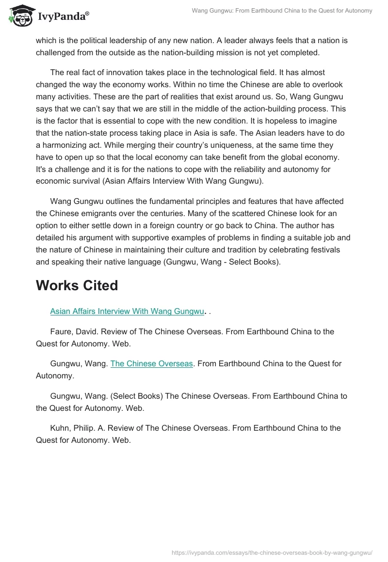 Wang Gungwu: From Earthbound China to the Quest for Autonomy. Page 3