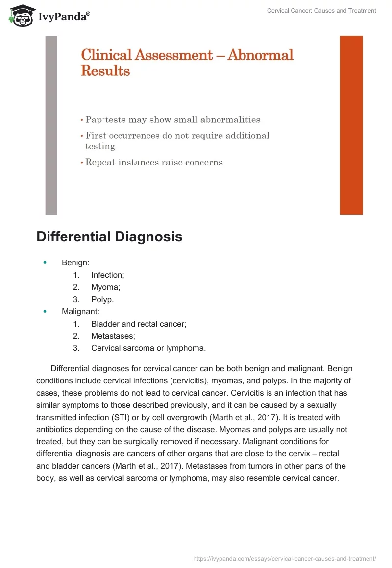 Cervical Cancer: Causes and Treatment. Page 4