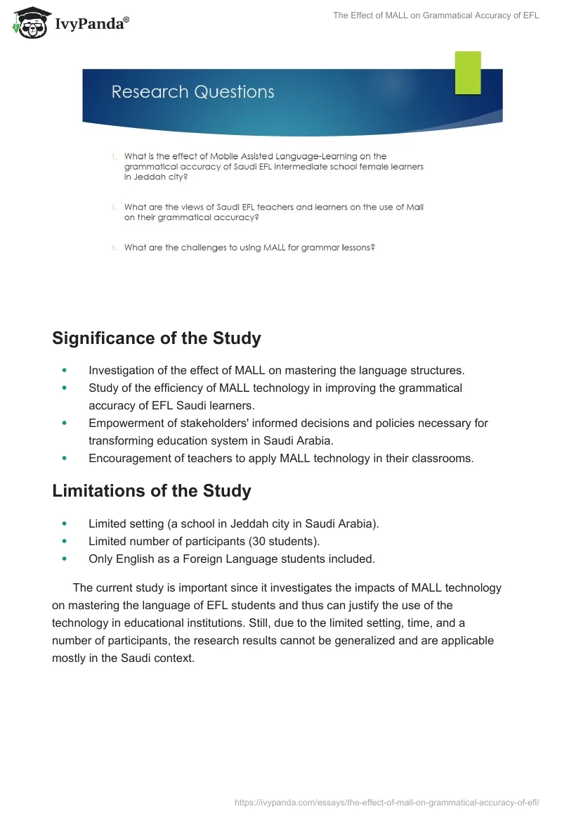 The Effect of MALL on Grammatical Accuracy of EFL. Page 4