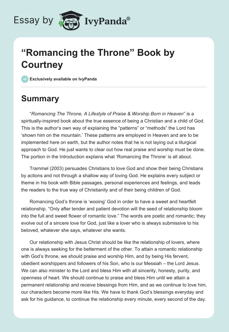 “Romancing the Throne” Book by Courtney. Page 1