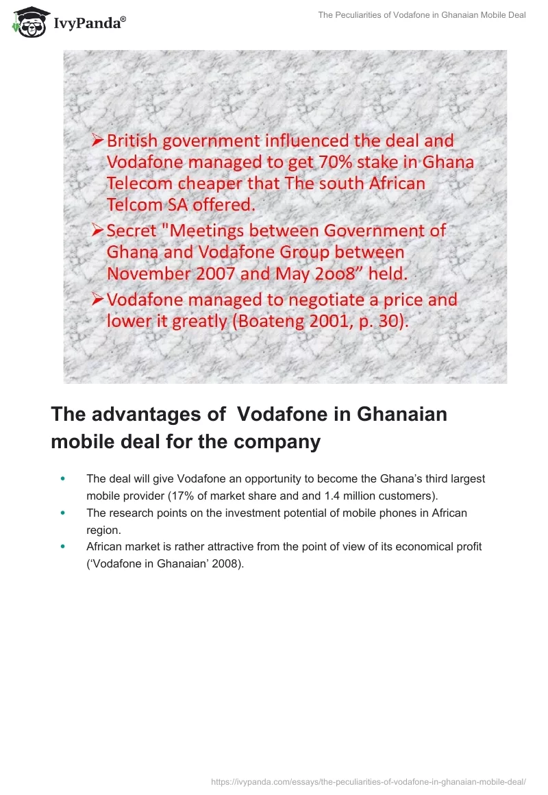 The Peculiarities of Vodafone in Ghanaian Mobile Deal. Page 2
