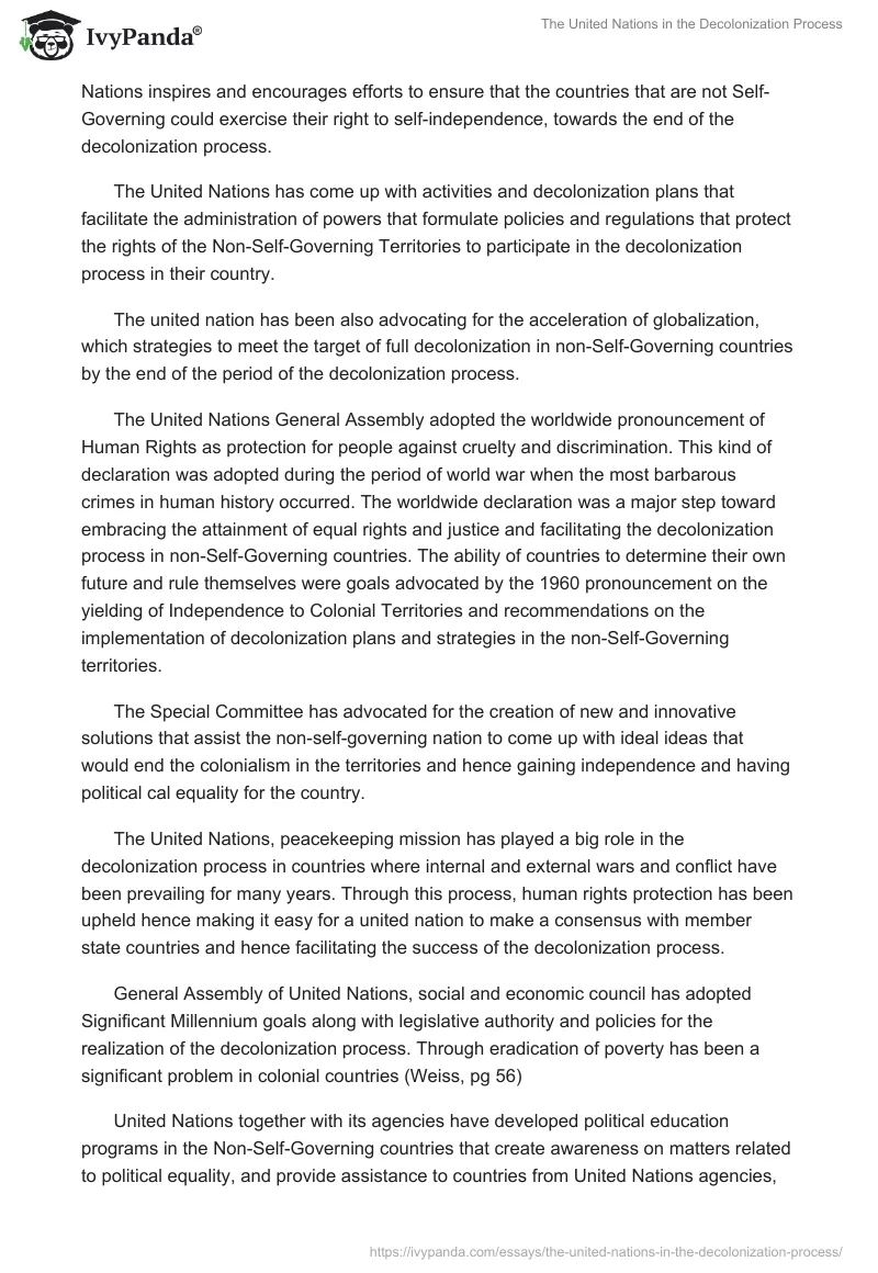 The United Nations in the Decolonization Process. Page 2
