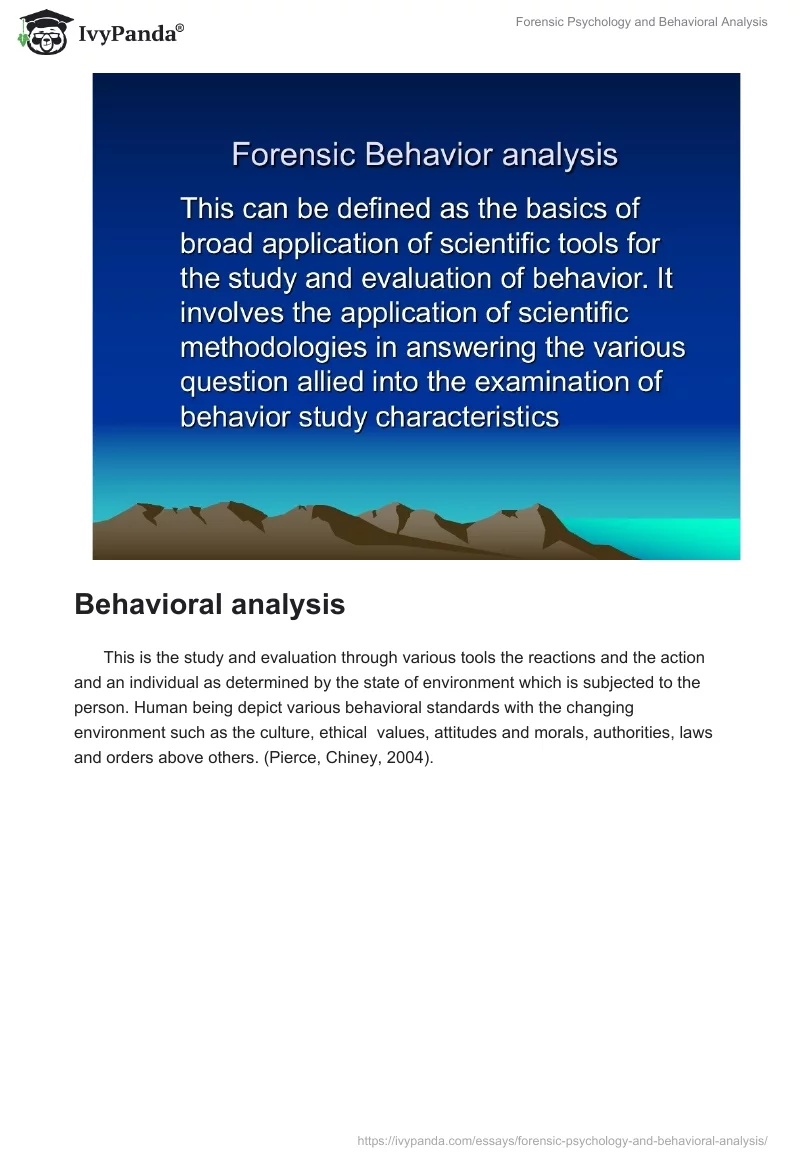Forensic Psychology and Behavioral Analysis. Page 2