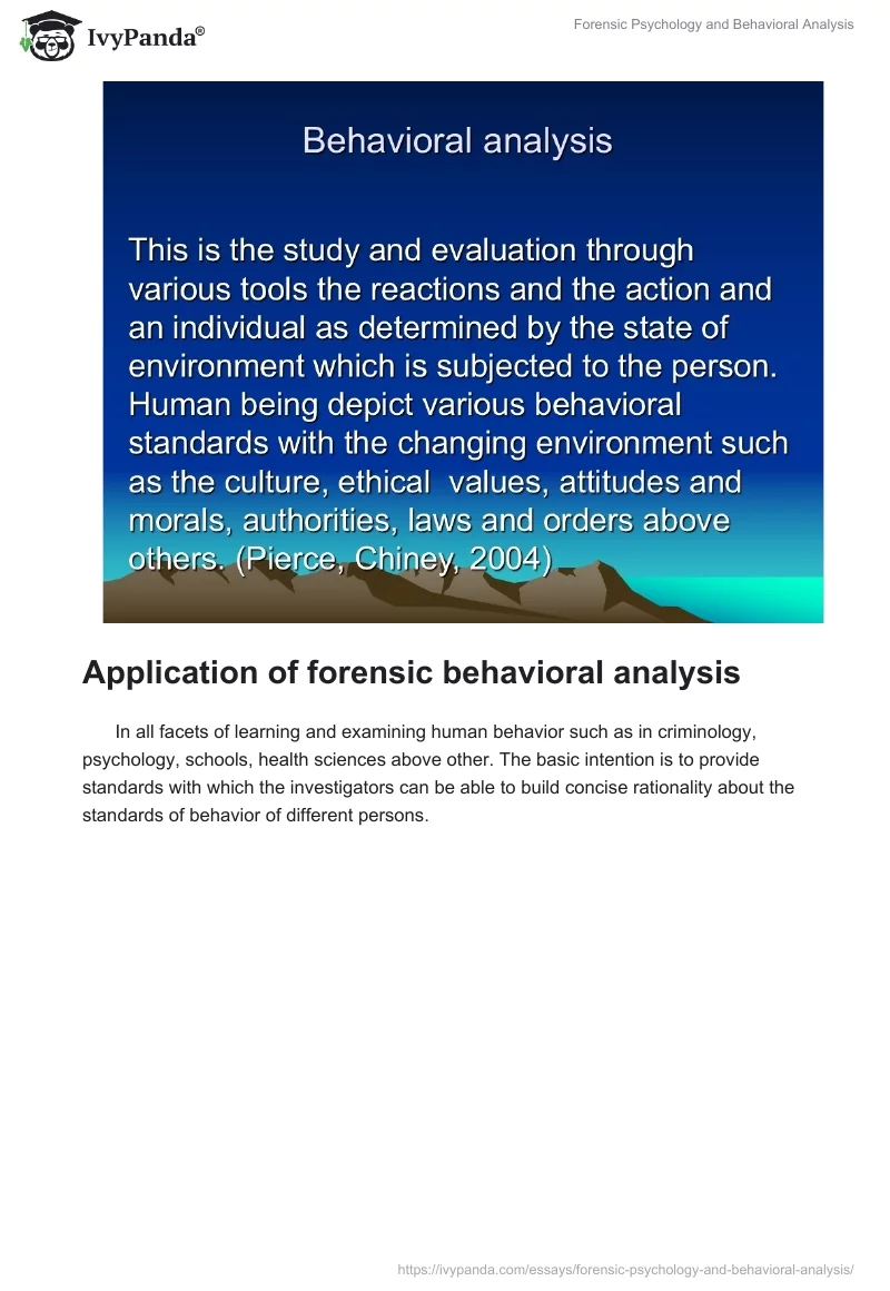Forensic Psychology and Behavioral Analysis. Page 3