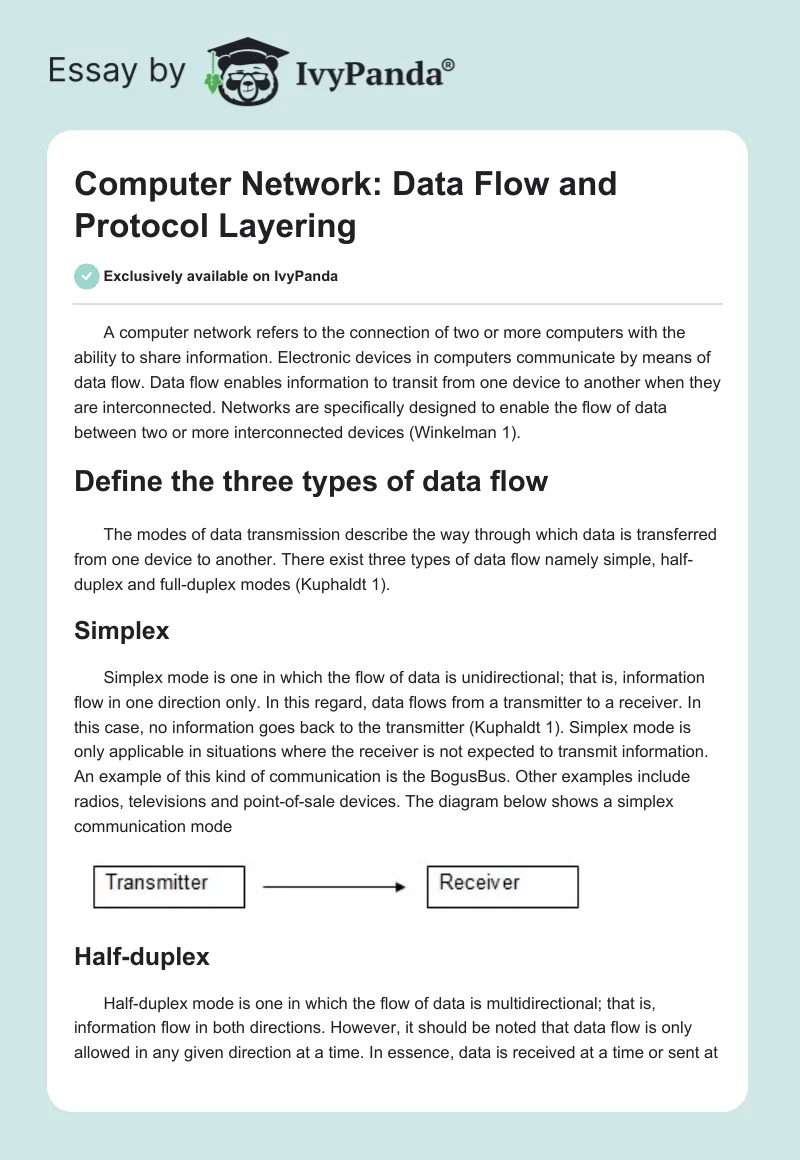 Computer Network: Data Flow and Protocol Layering. Page 1