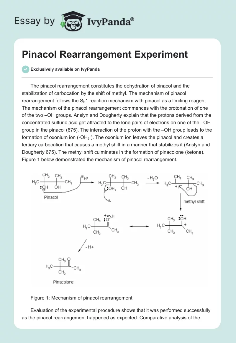 Pinacol Rearrangement Experiment. Page 1