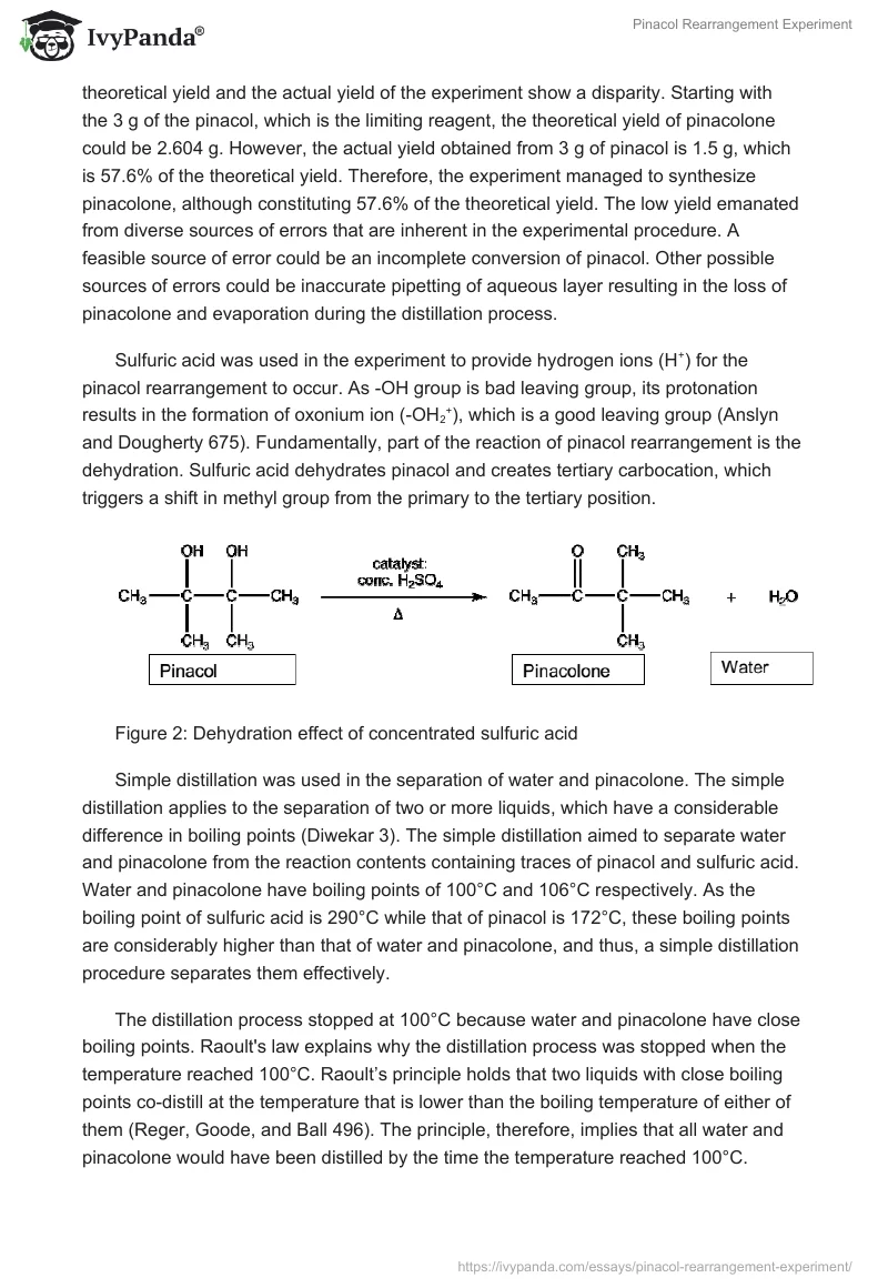 Pinacol Rearrangement Experiment. Page 2