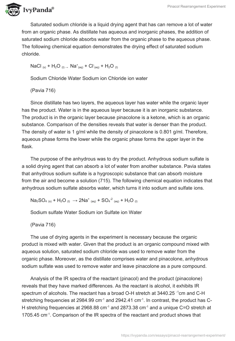 Pinacol Rearrangement Experiment. Page 3