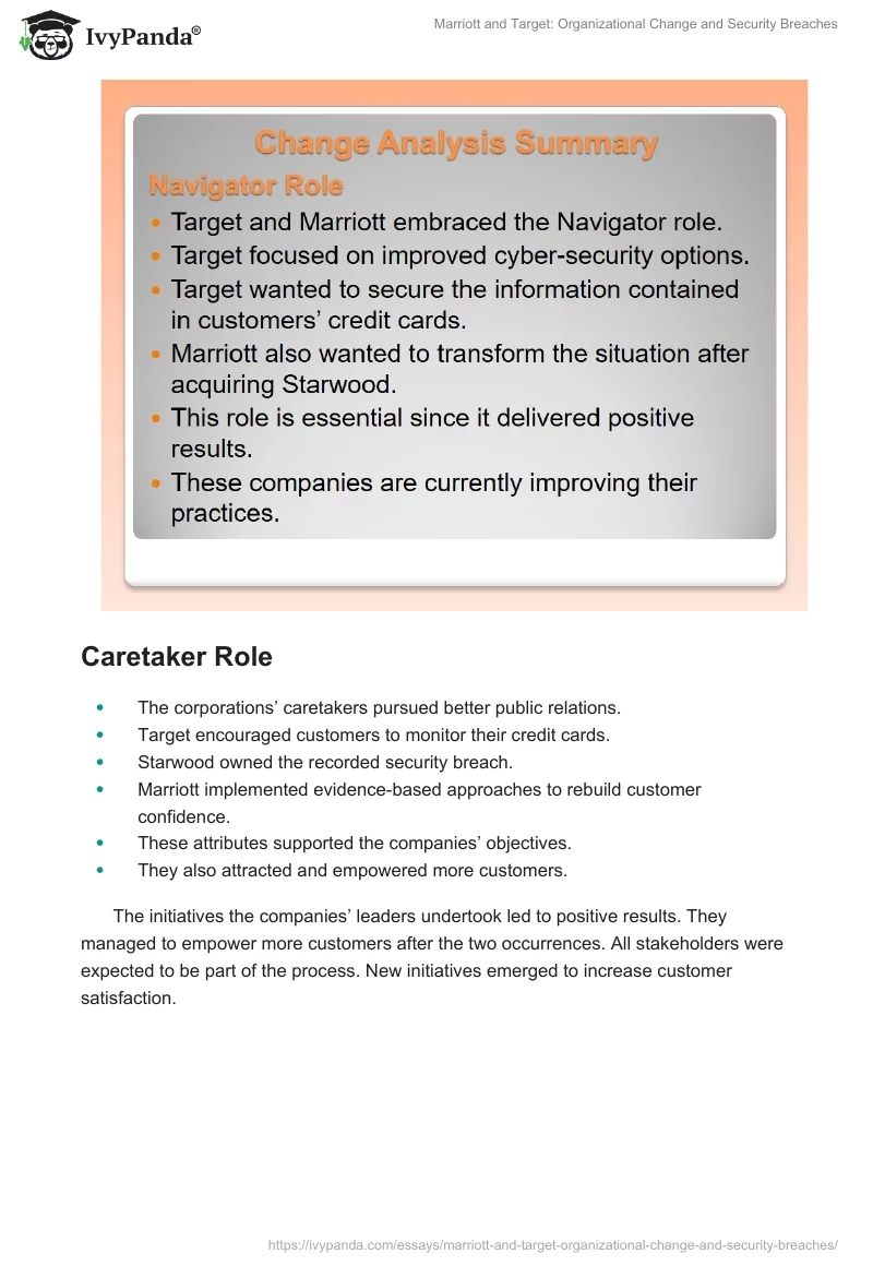 Marriott and Target: Organizational Change and Security Breaches. Page 3