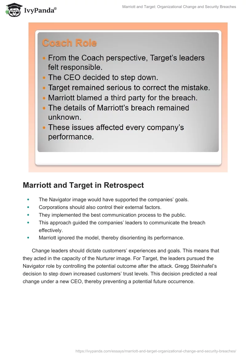 Marriott and Target: Organizational Change and Security Breaches. Page 5