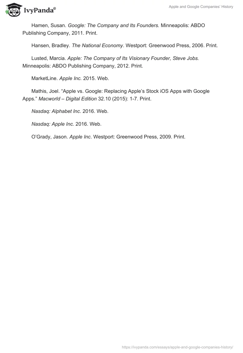 Apple and Google Companies’ History. Page 3