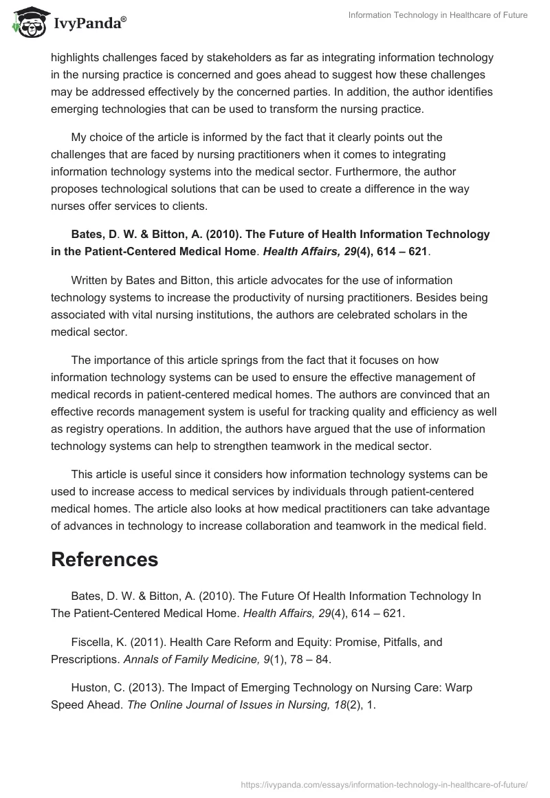 Information Technology in Healthcare of Future. Page 2