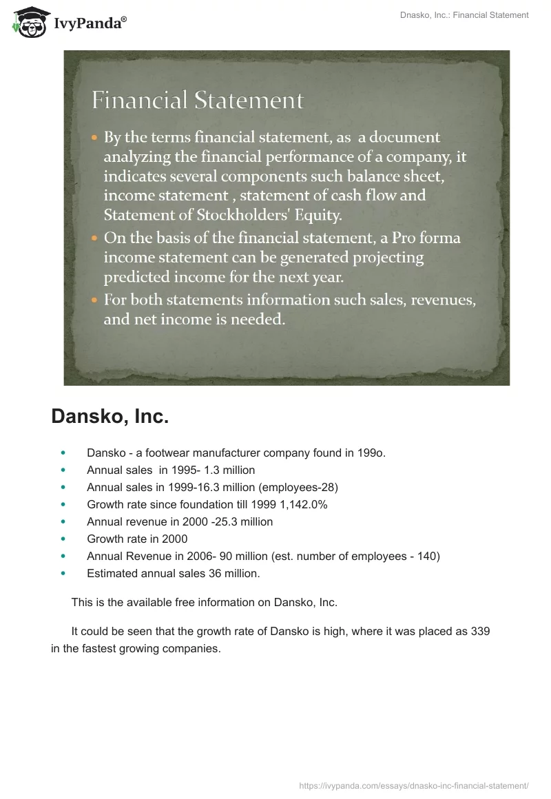 Dnasko, Inc.: Financial Statement. Page 2
