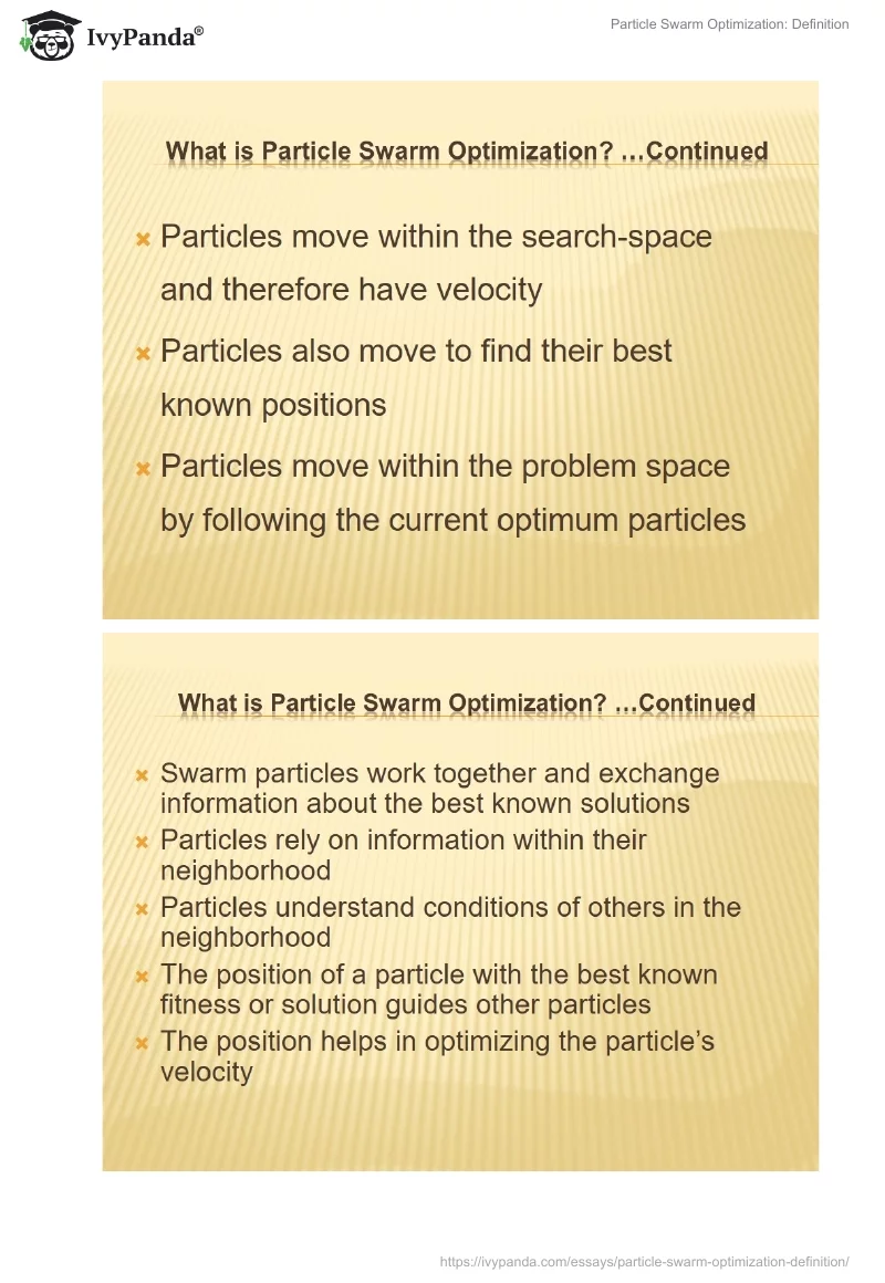 Particle Swarm Optimization: Definition. Page 3