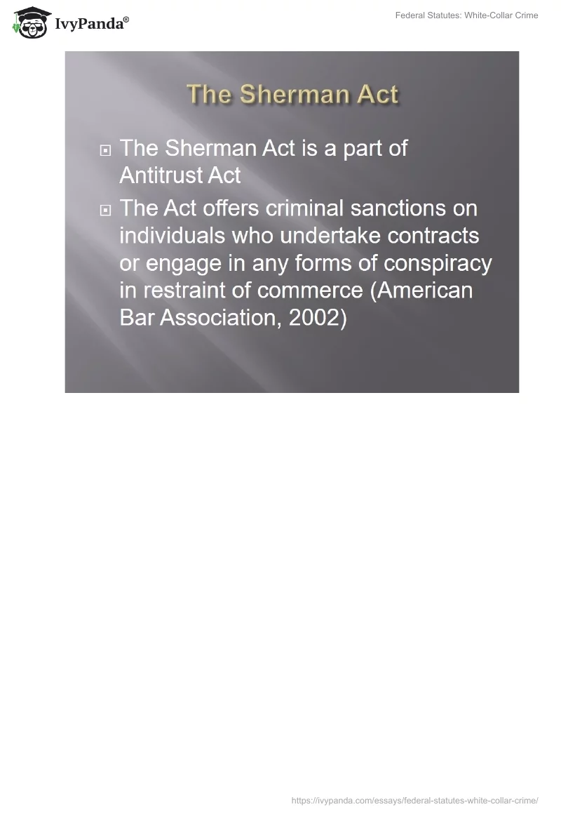 Federal Statutes: White-Collar Crime. Page 2