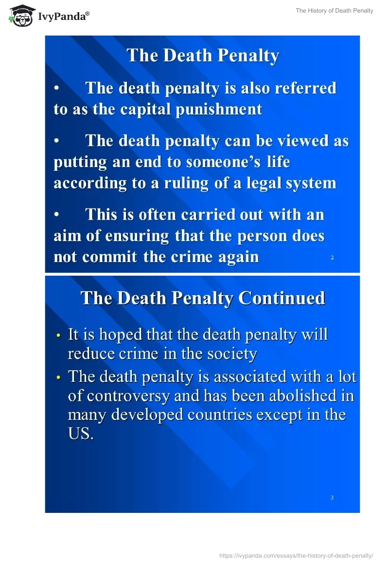 The History of Death Penalty. Page 2