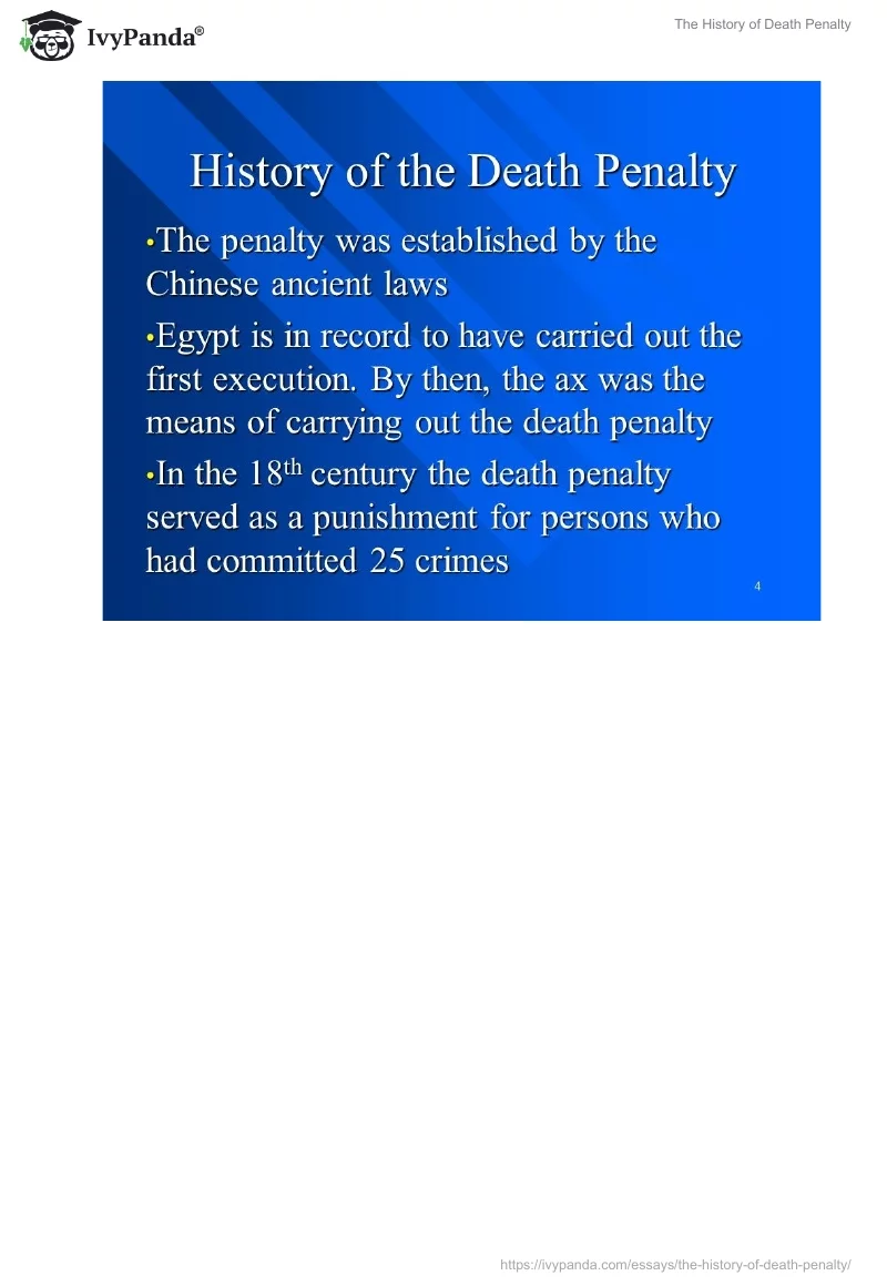 The History of Death Penalty. Page 4