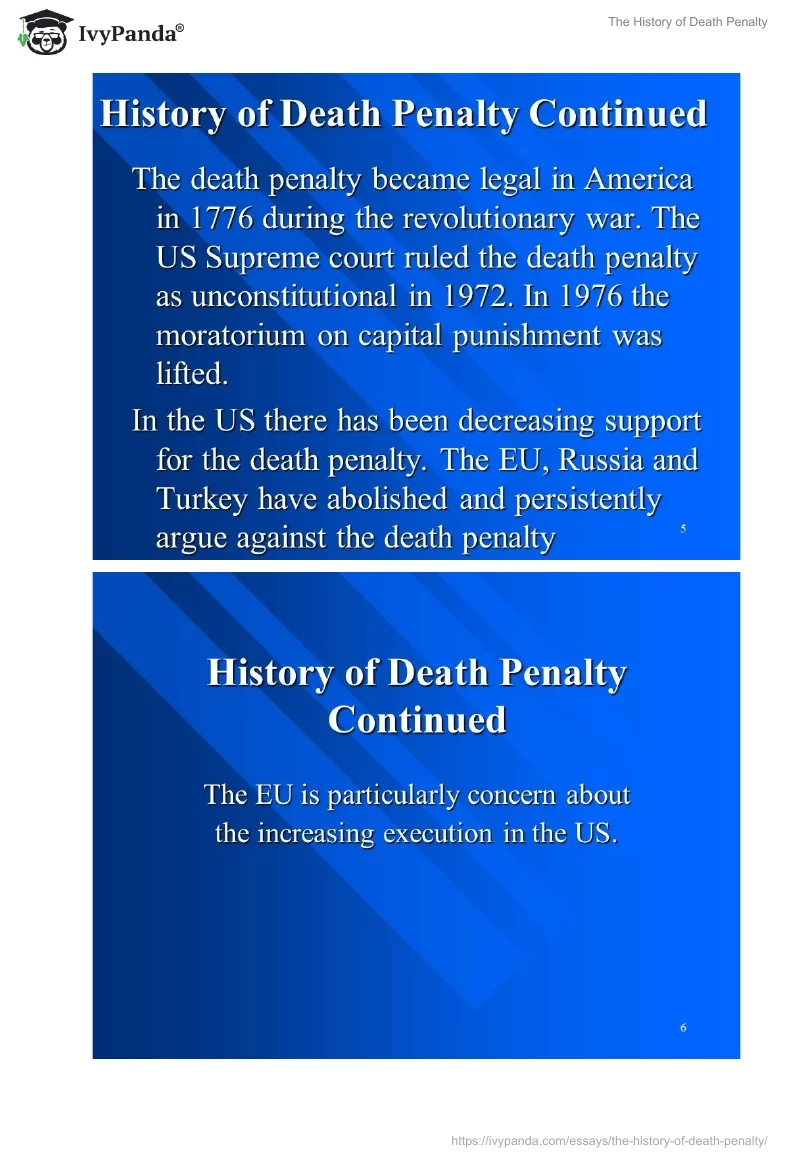 The History of Death Penalty. Page 5