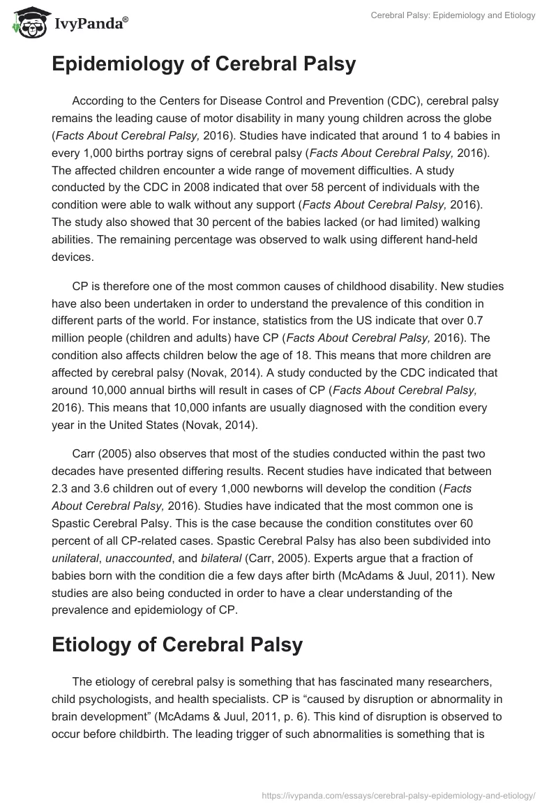 Cerebral Palsy: Epidemiology and Etiology. Page 2