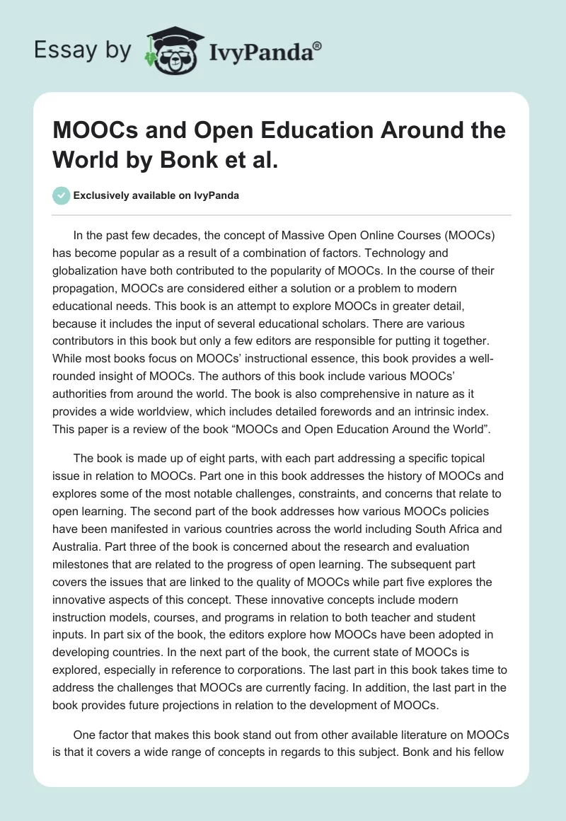 MOOCs and Open Education Around the World by Bonk et al.. Page 1