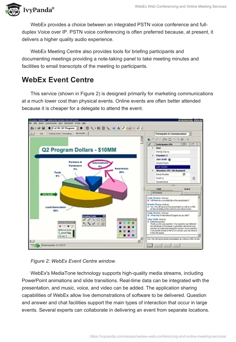 WebEx Web Conferencing and Online Meeting Services. Page 5