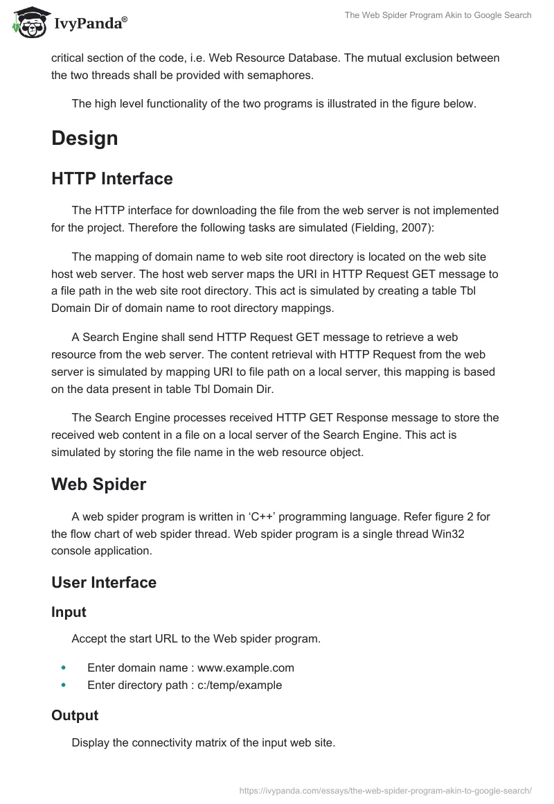 The Web Spider Program Akin to Google Search. Page 3