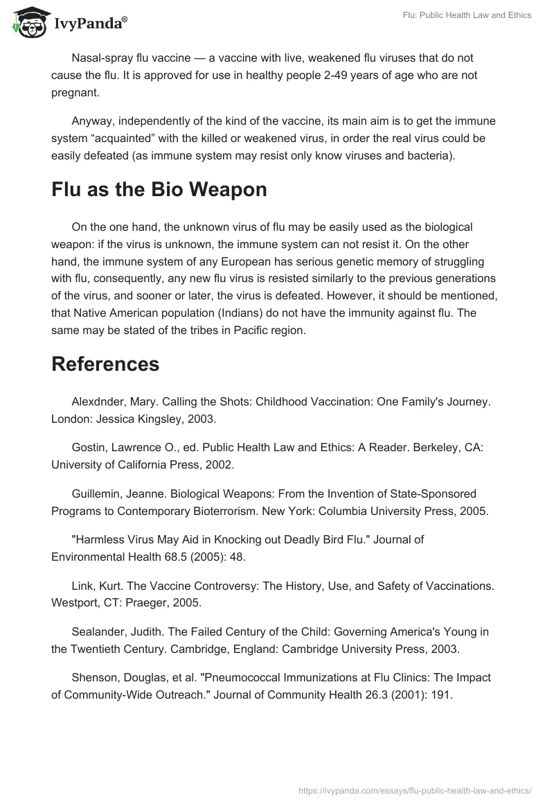 Flu: Public Health Law and Ethics. Page 2
