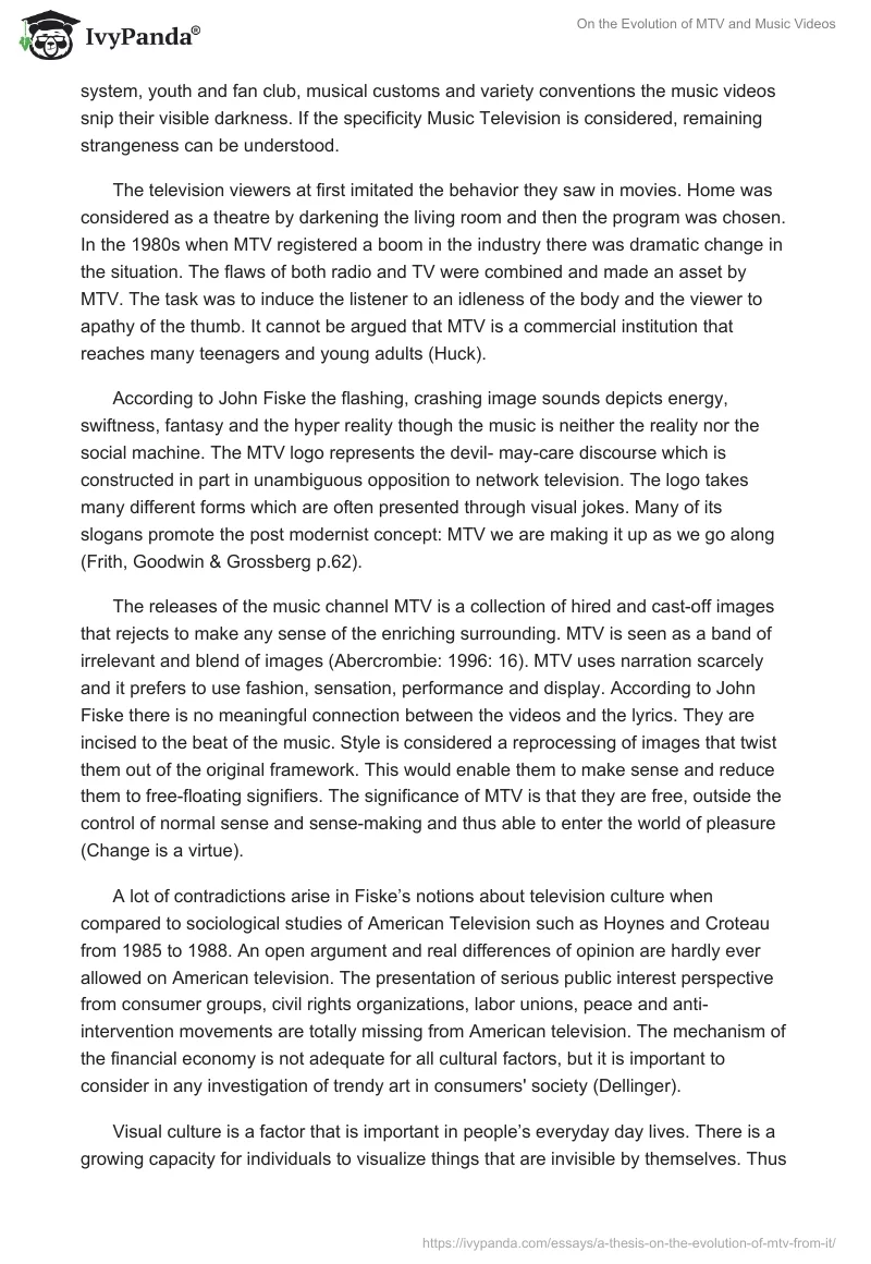 On the Evolution of MTV and Music Videos. Page 2