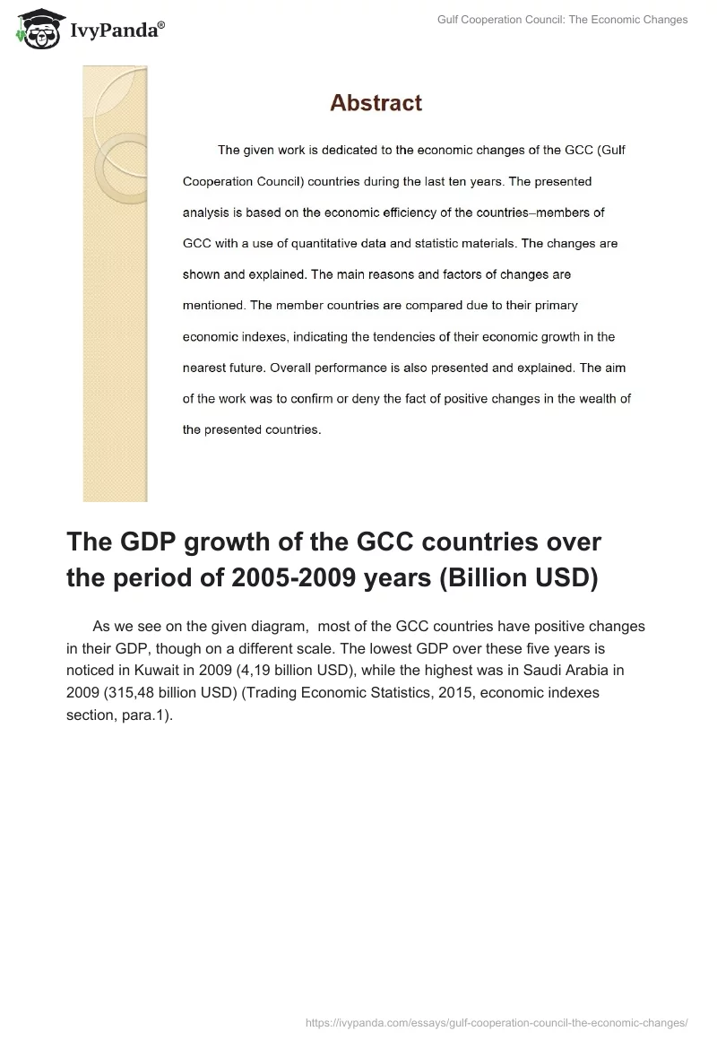 Gulf Cooperation Council: The Economic Changes. Page 2