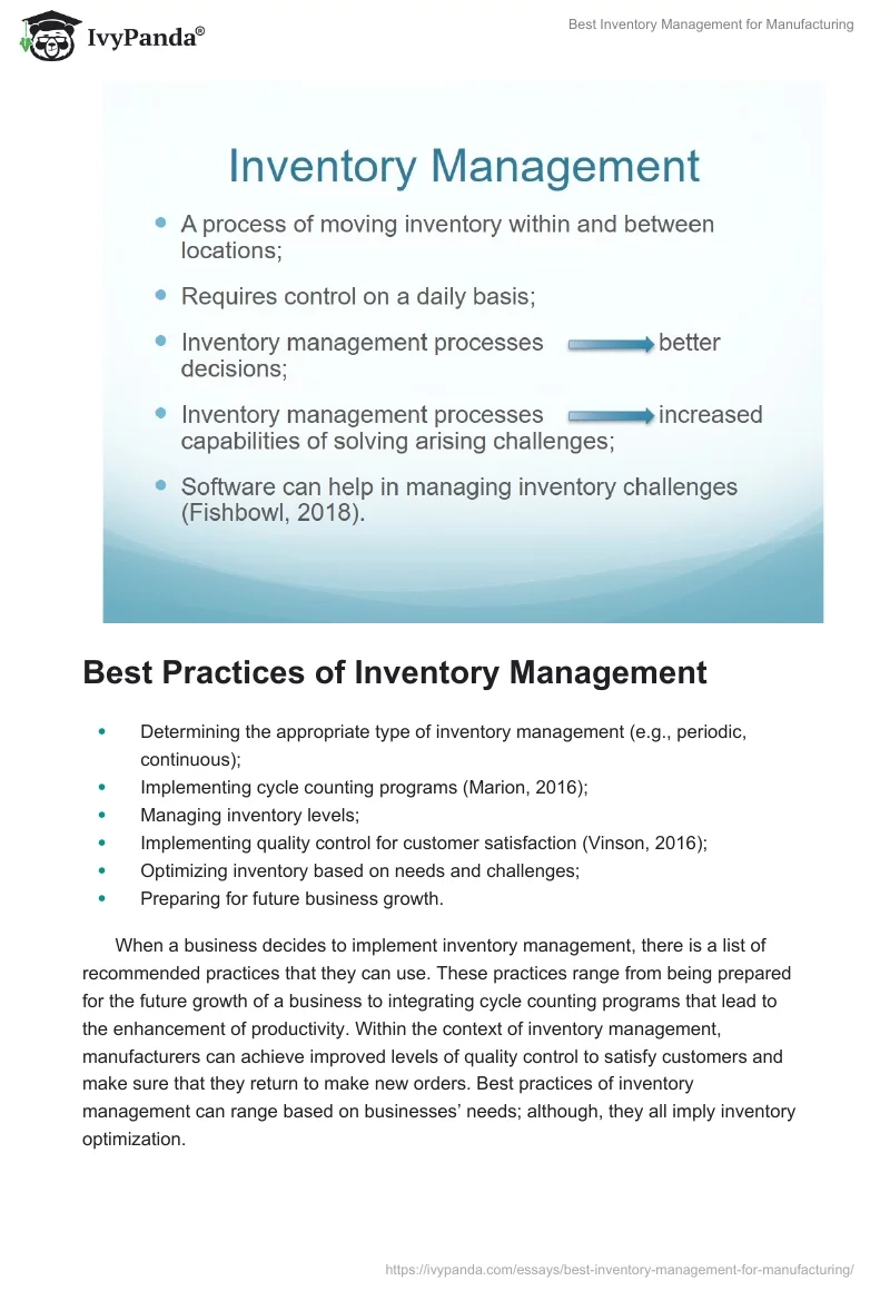 Best Inventory Management for Manufacturing. Page 2
