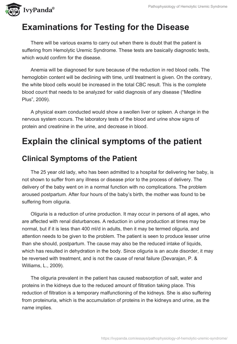 Pathophysiology of Hemolytic Uremic Syndrome. Page 4
