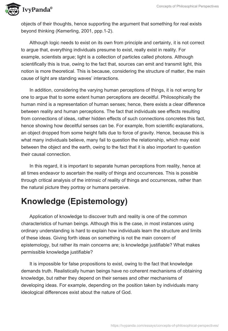 Concepts of Philosophical Perspectives. Page 2