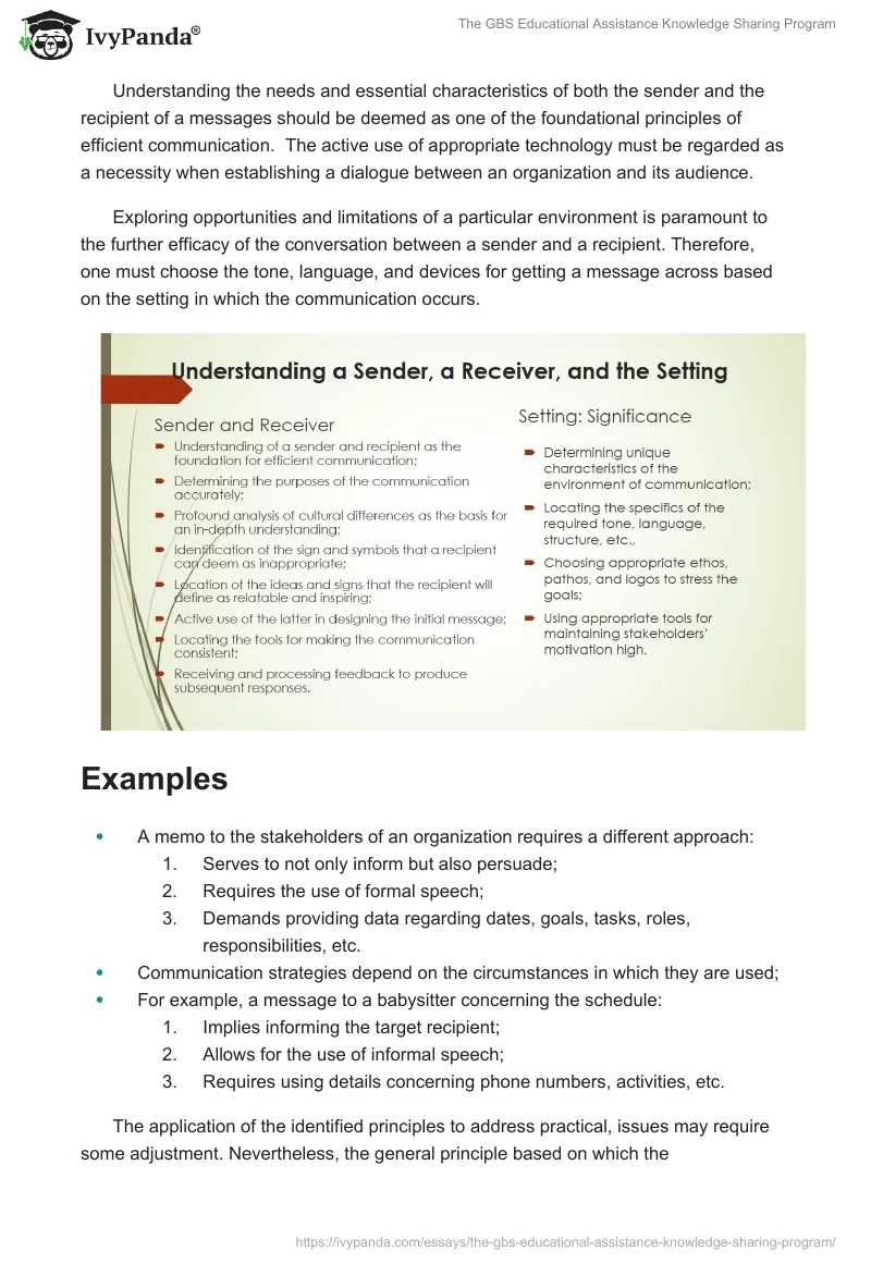 The GBS Educational Assistance Knowledge Sharing Program. Page 3