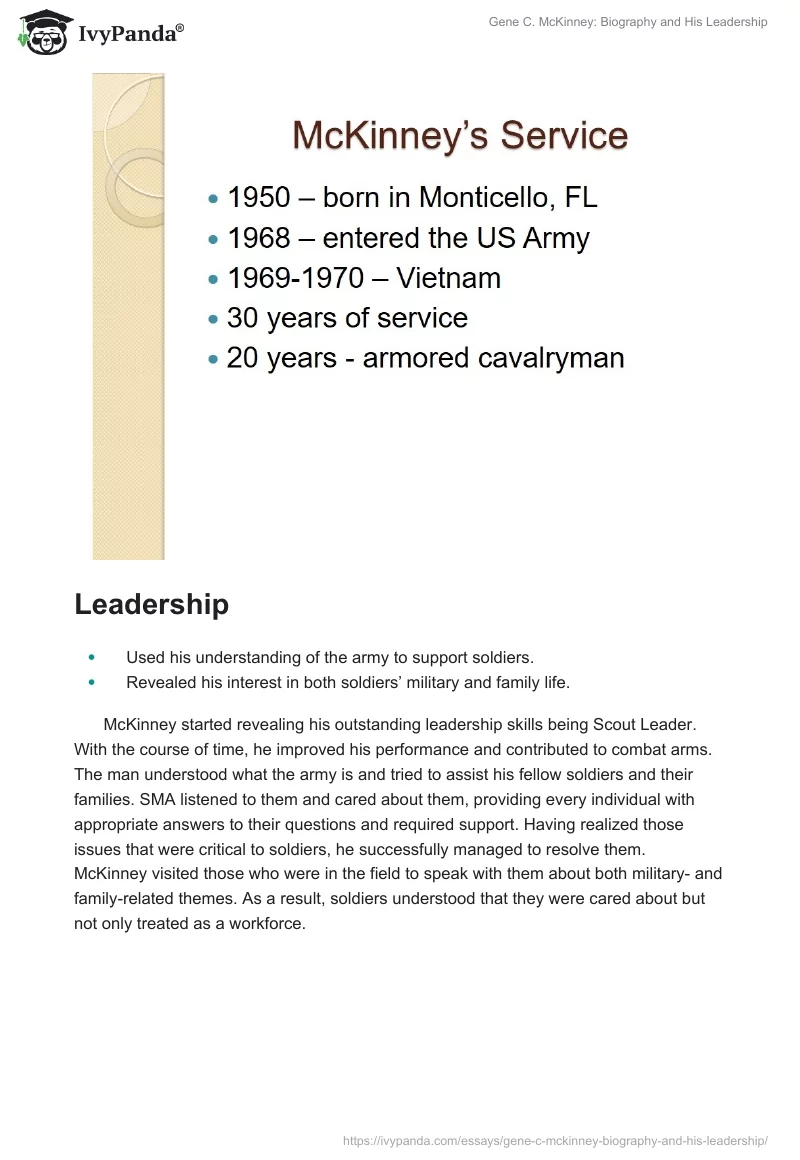 Gene C. McKinney: Biography and His Leadership. Page 2