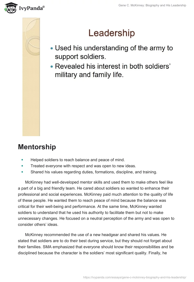 Gene C. McKinney: Biography and His Leadership. Page 3