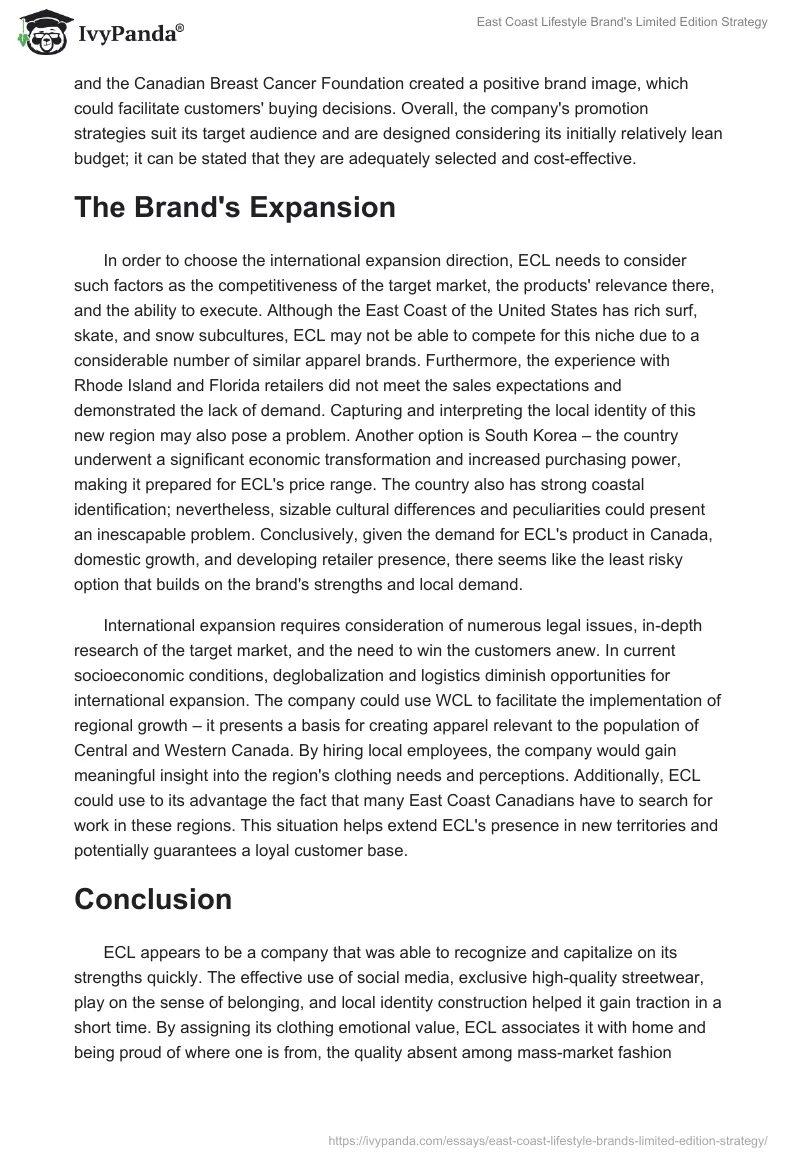 East Coast Lifestyle Brand's Limited Edition Strategy. Page 3