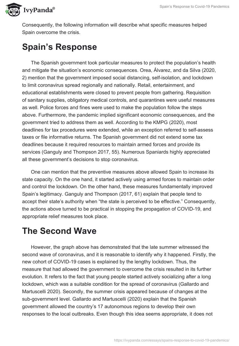Spain’s Response to Covid-19 Pandemics. Page 3