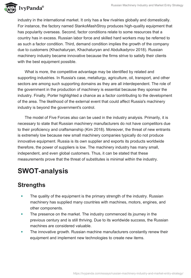 Russian Machinery Industry and Market Entry Strategy. Page 5
