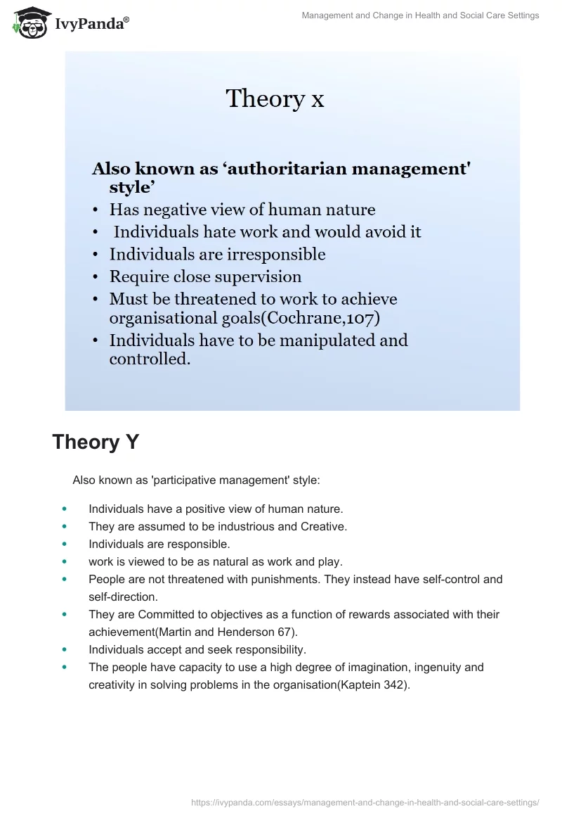 Management and Change in Health and Social Care Settings. Page 2