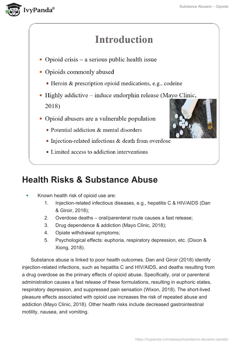 Substance Abusers – Opioids. Page 2