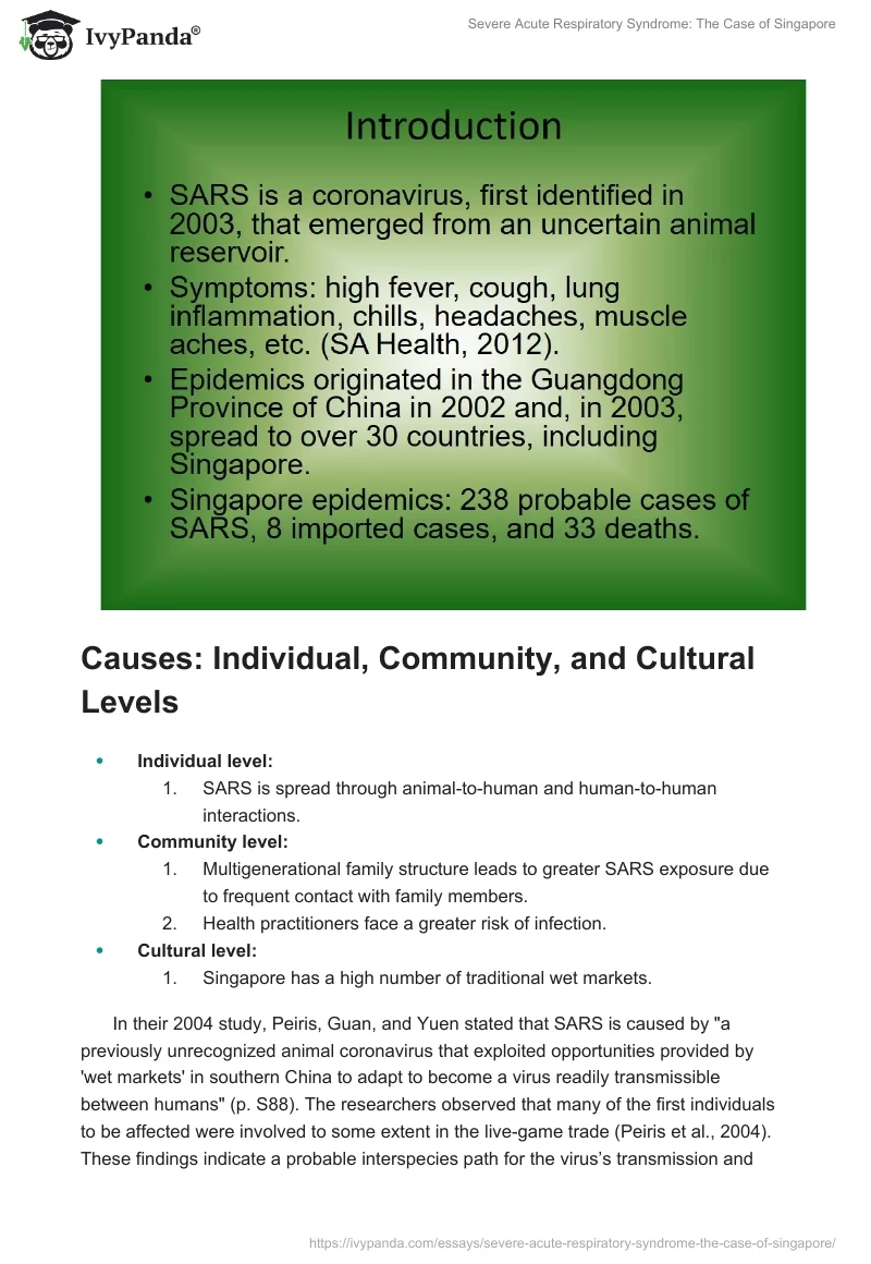 Severe Acute Respiratory Syndrome: The Case of Singapore. Page 2