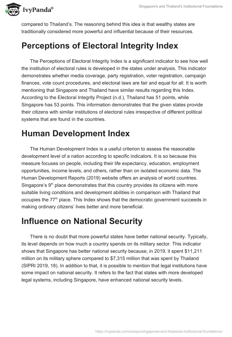 Singapore's and Thailand's Institutional Foundations. Page 2